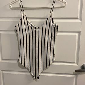 Black and white striped bodysuit